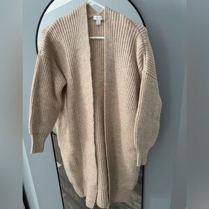 Topshop ribbed open front cardigan(oat color)